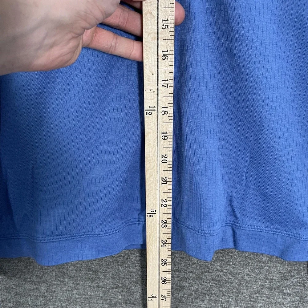 Wool& Cardigan Sweater Womens XL Blue Merino Wool Nylon Button Front Rib Knit - Picture 3 of 6